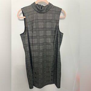6/$20 Apt. 9 Black and Gray Plaid Midi Dress like new Large